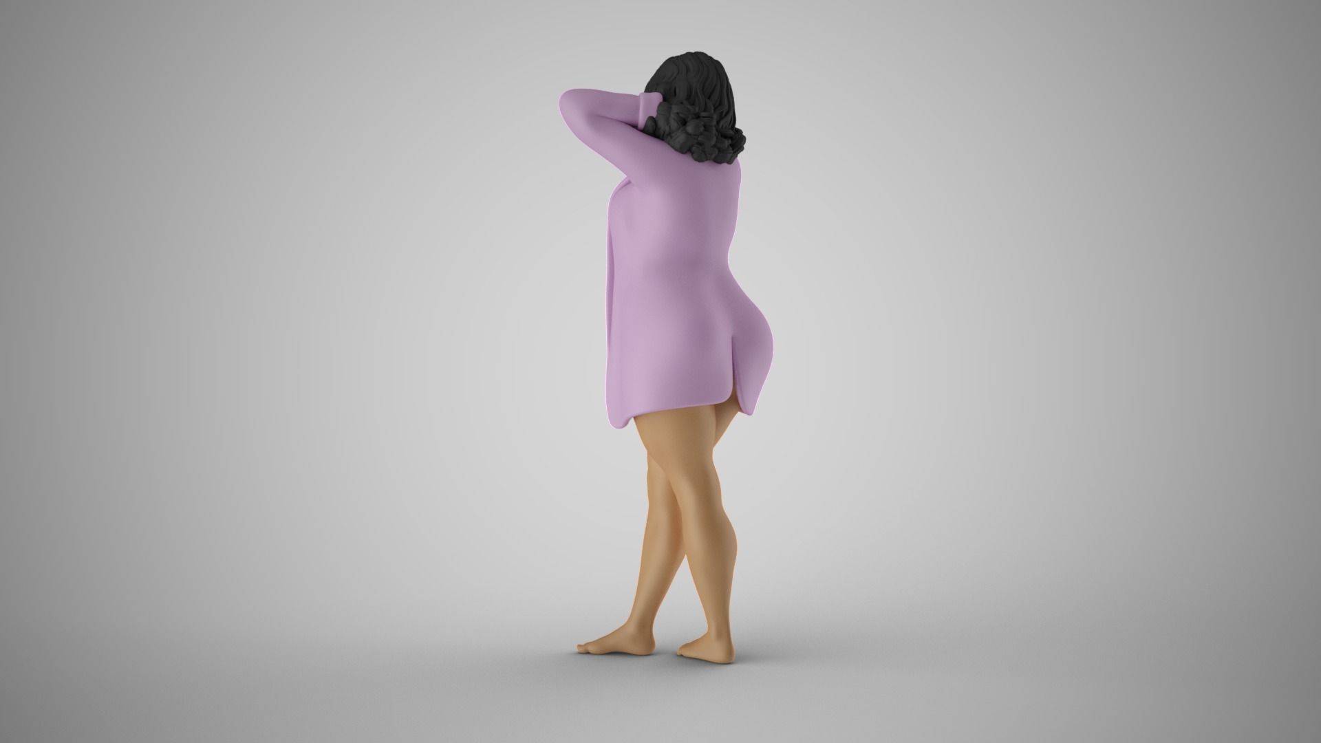 Mischief woman in bathing suit 3D print model_8