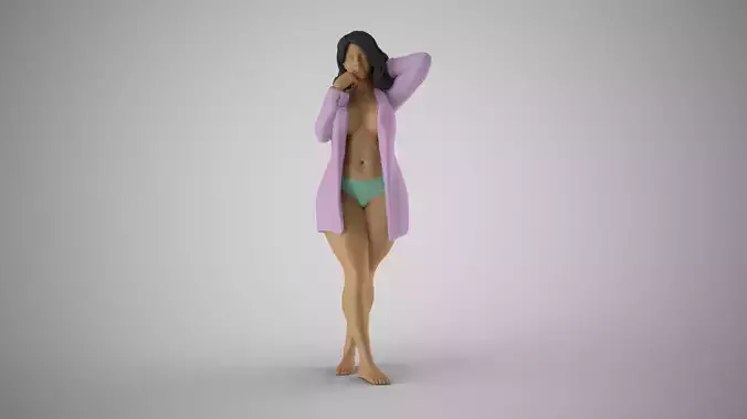 Mischief woman in bathing suit 3D print model
