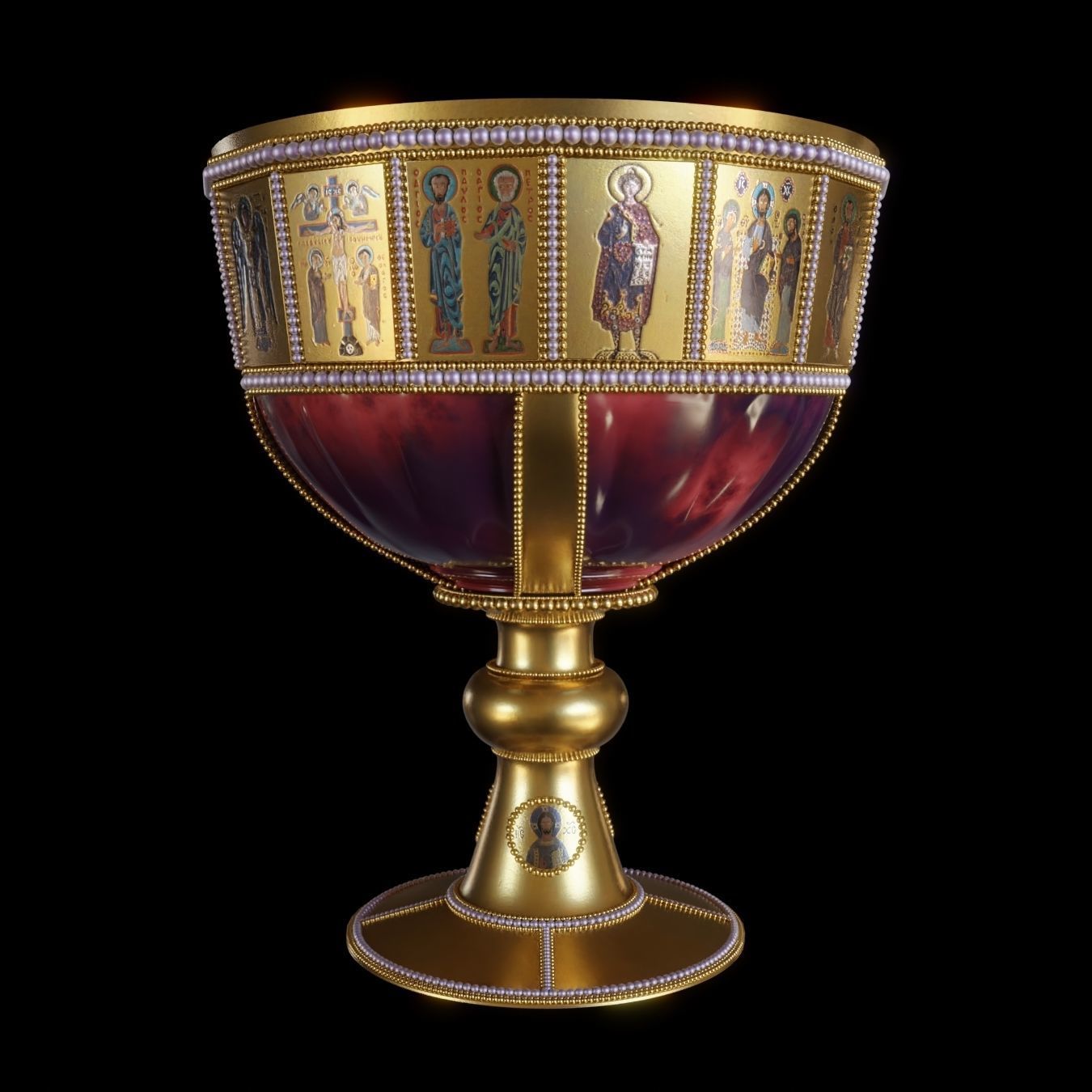 Byzantine chalice Low-poly 3D model_1