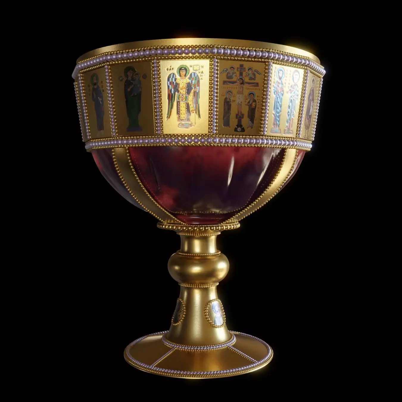 Byzantine chalice Low-poly 3D model_0