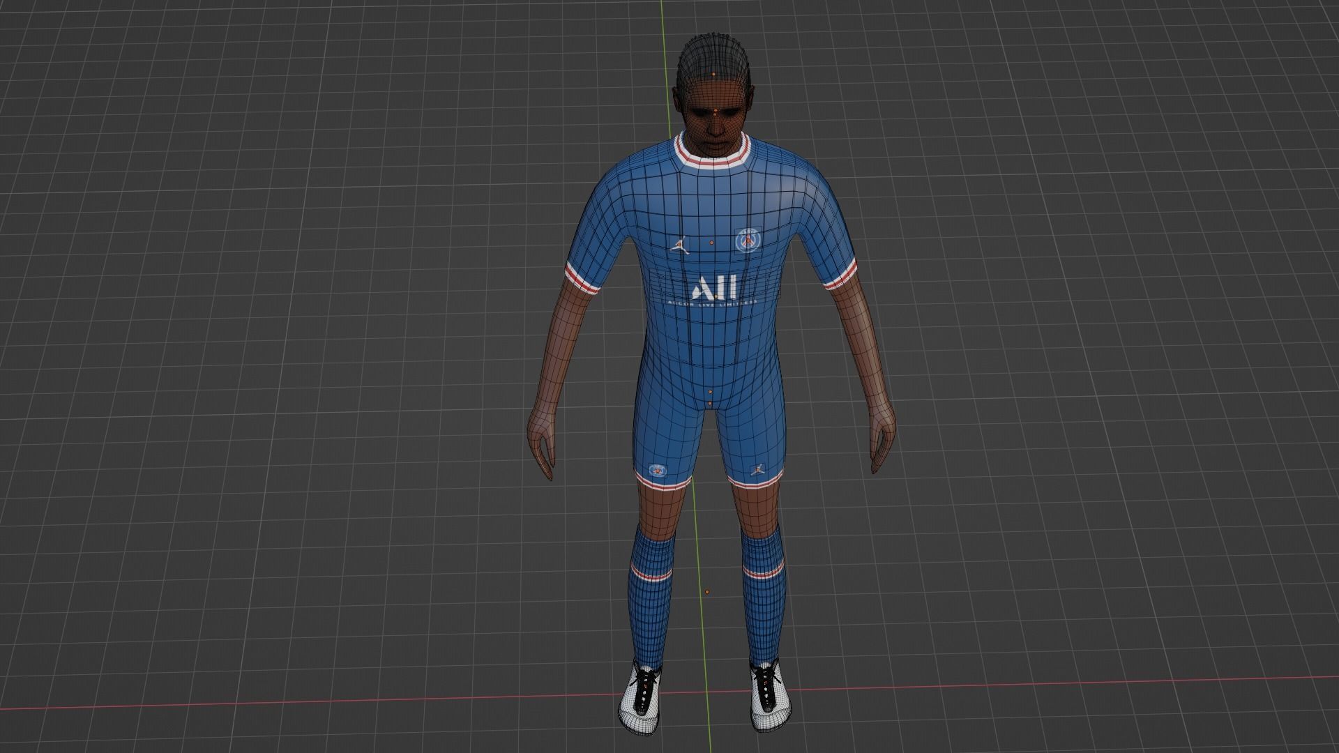 Soccer Player - Psg Low-poly 3D model_7