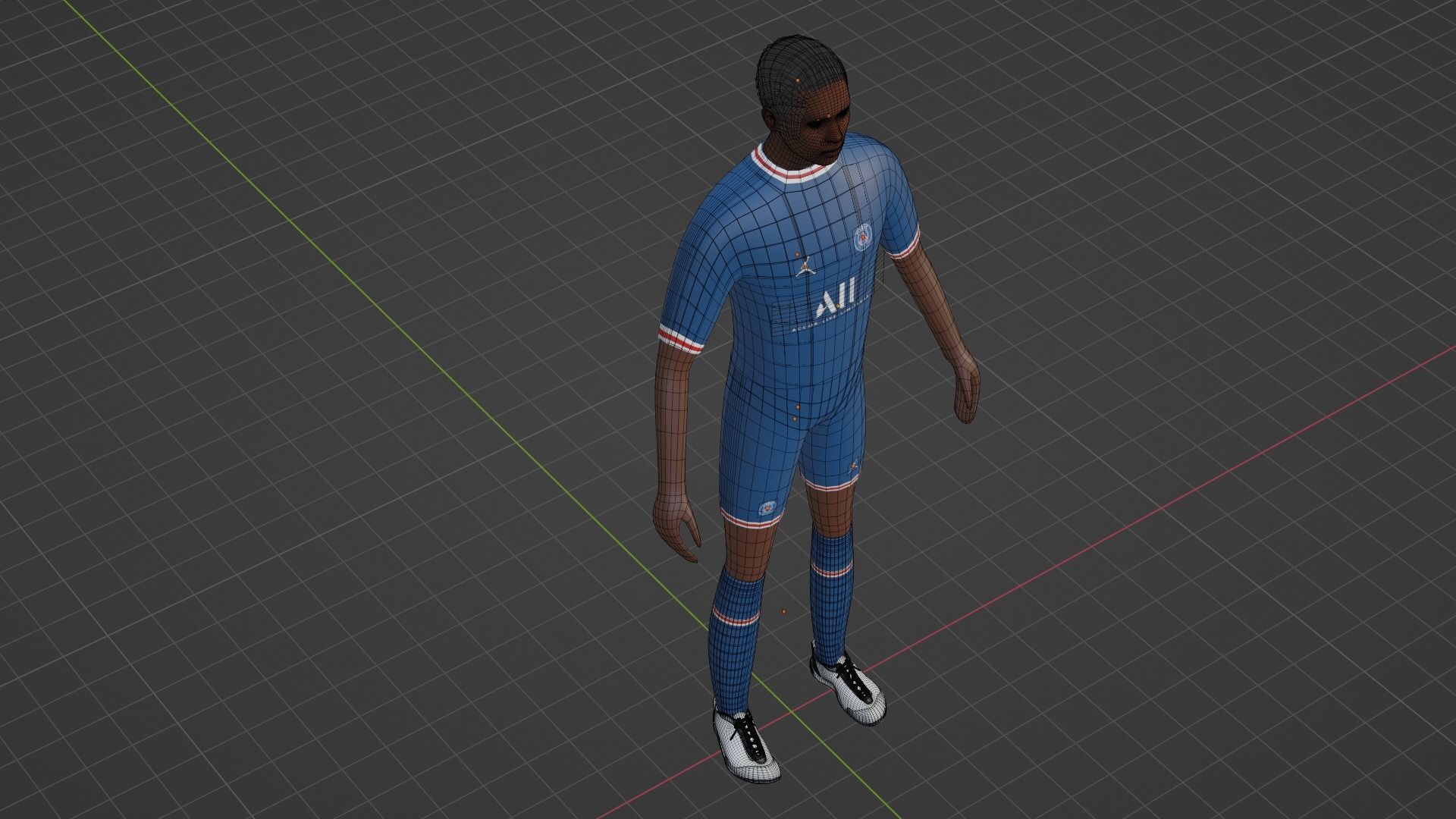 Soccer Player - Psg Low-poly 3D model_6
