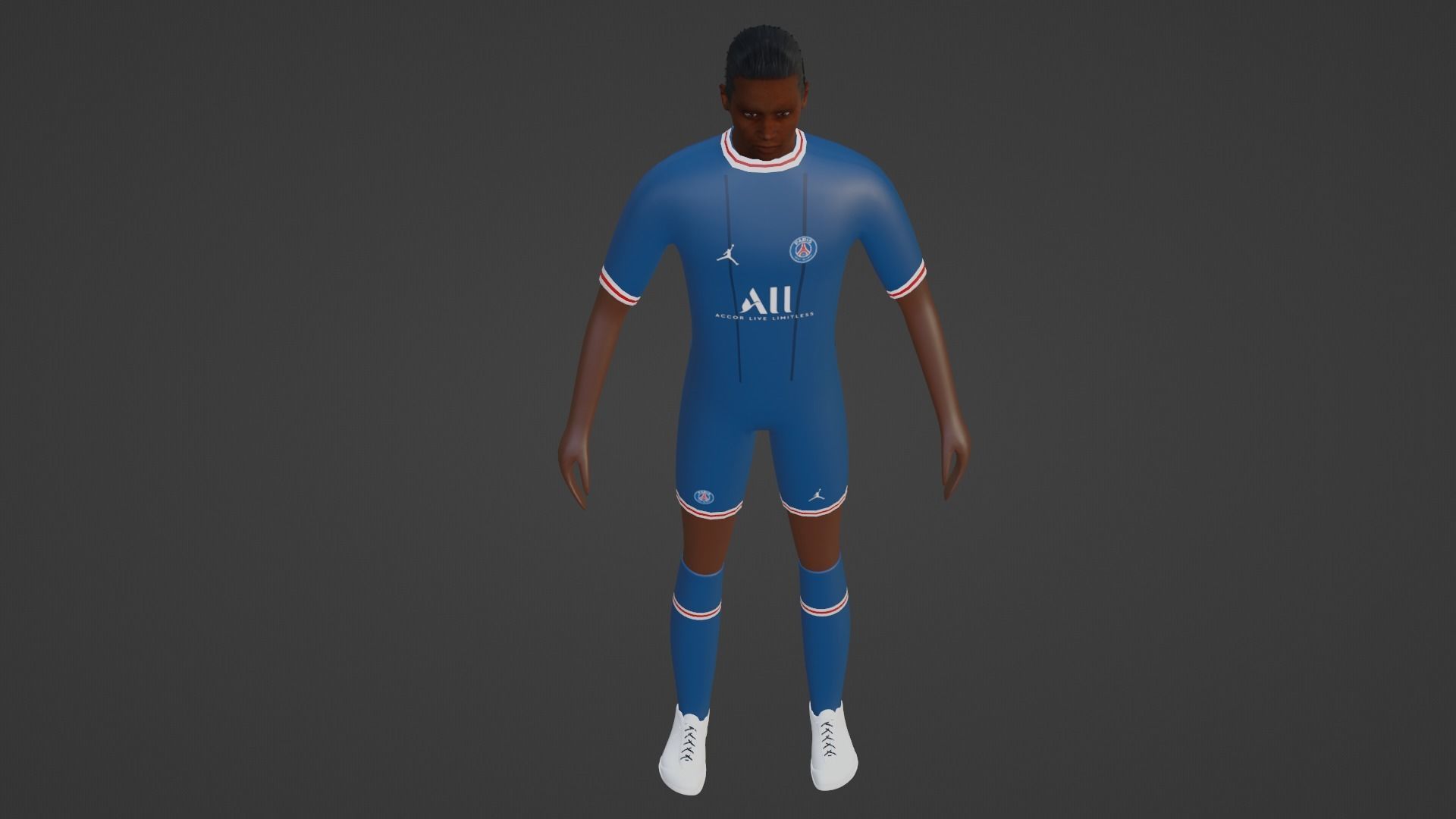 Soccer Player - Psg Low-poly 3D model_1