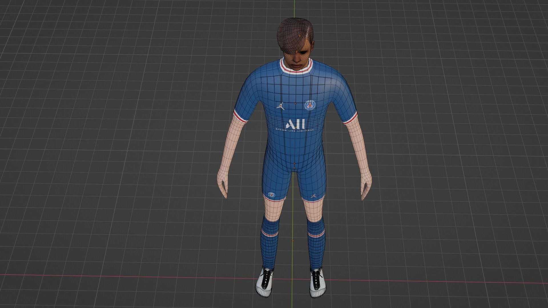 Soccer Player - Psg Low-poly 3D model_7