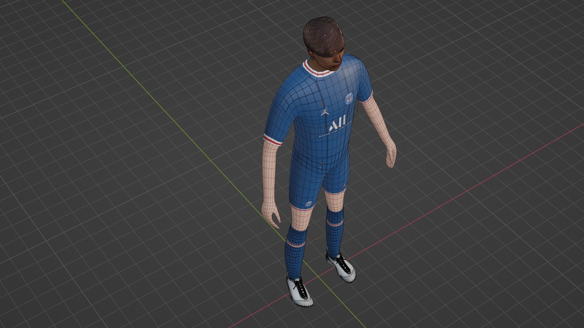 Soccer Player - Psg Low-poly 3D model_6
