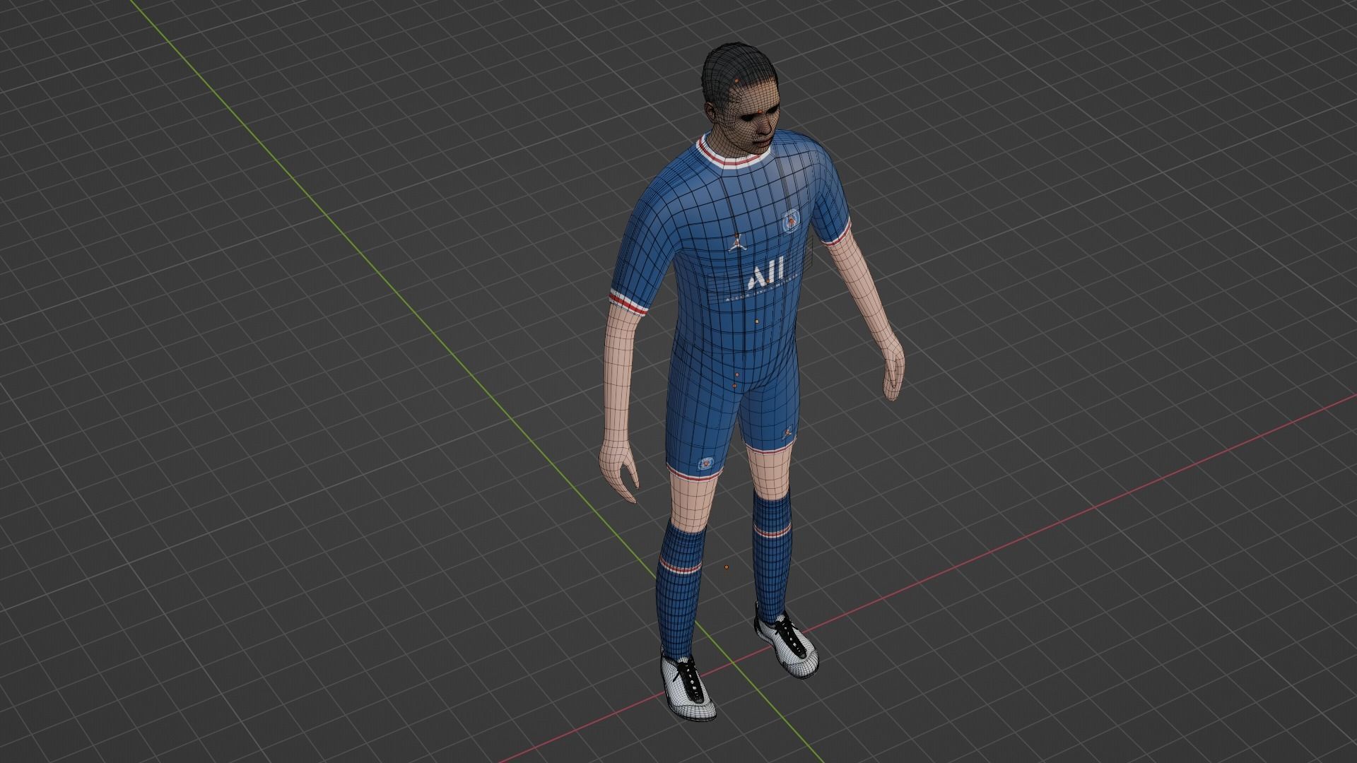 Soccer Player - Psg Low-poly 3D model_6