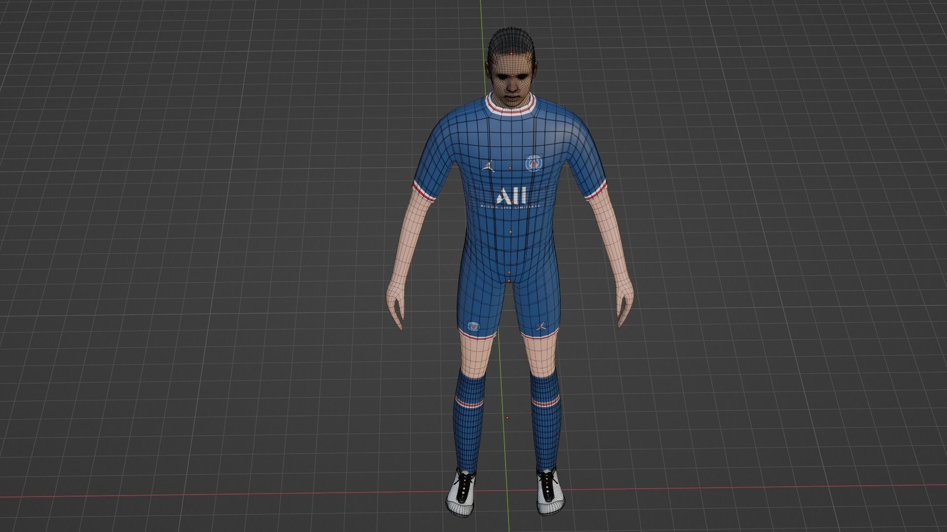 Soccer Player - Psg Low-poly 3D model_7