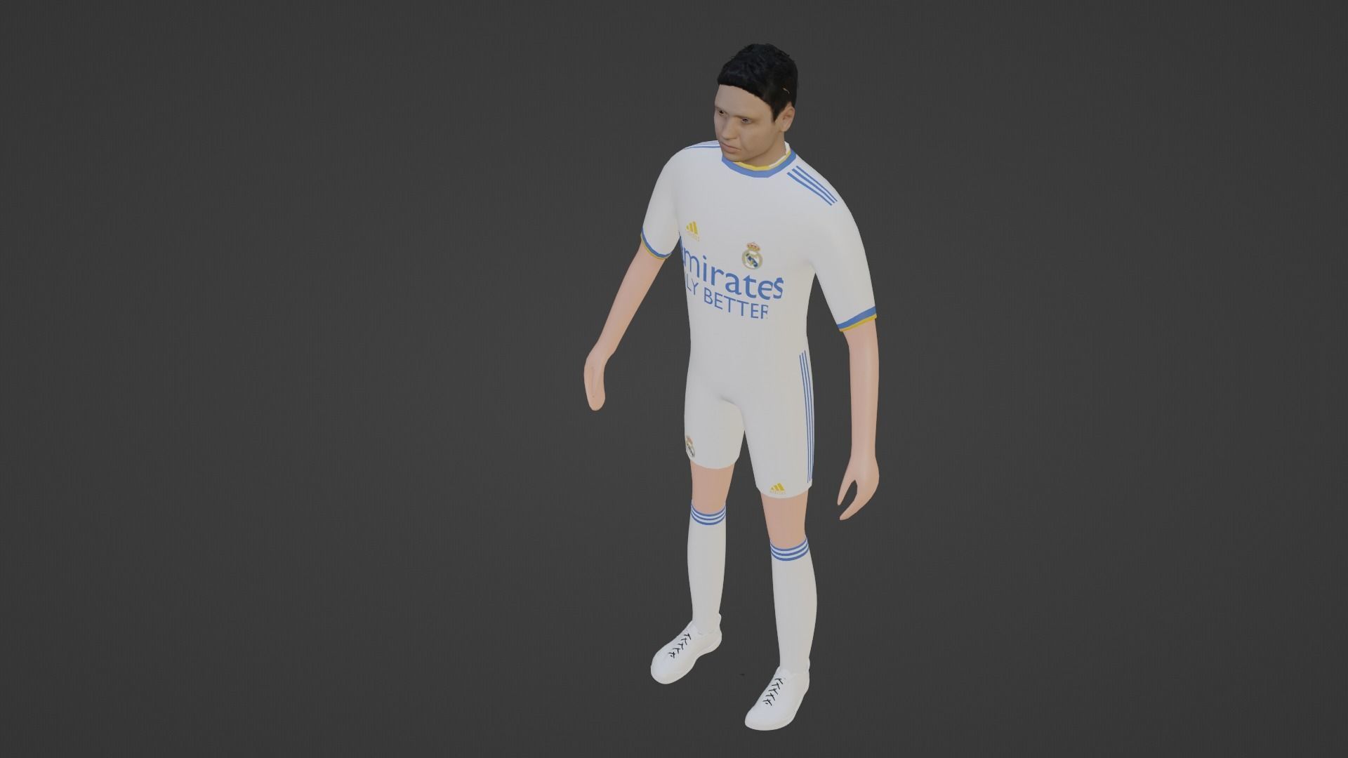 Soccer Player - Real Madrid Low-poly 3D model_2