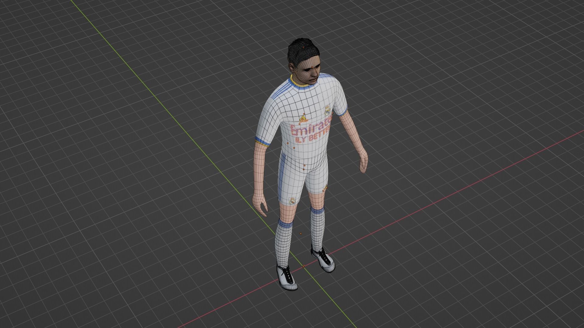 Soccer Player - Real Madrid Low-poly 3D model_6