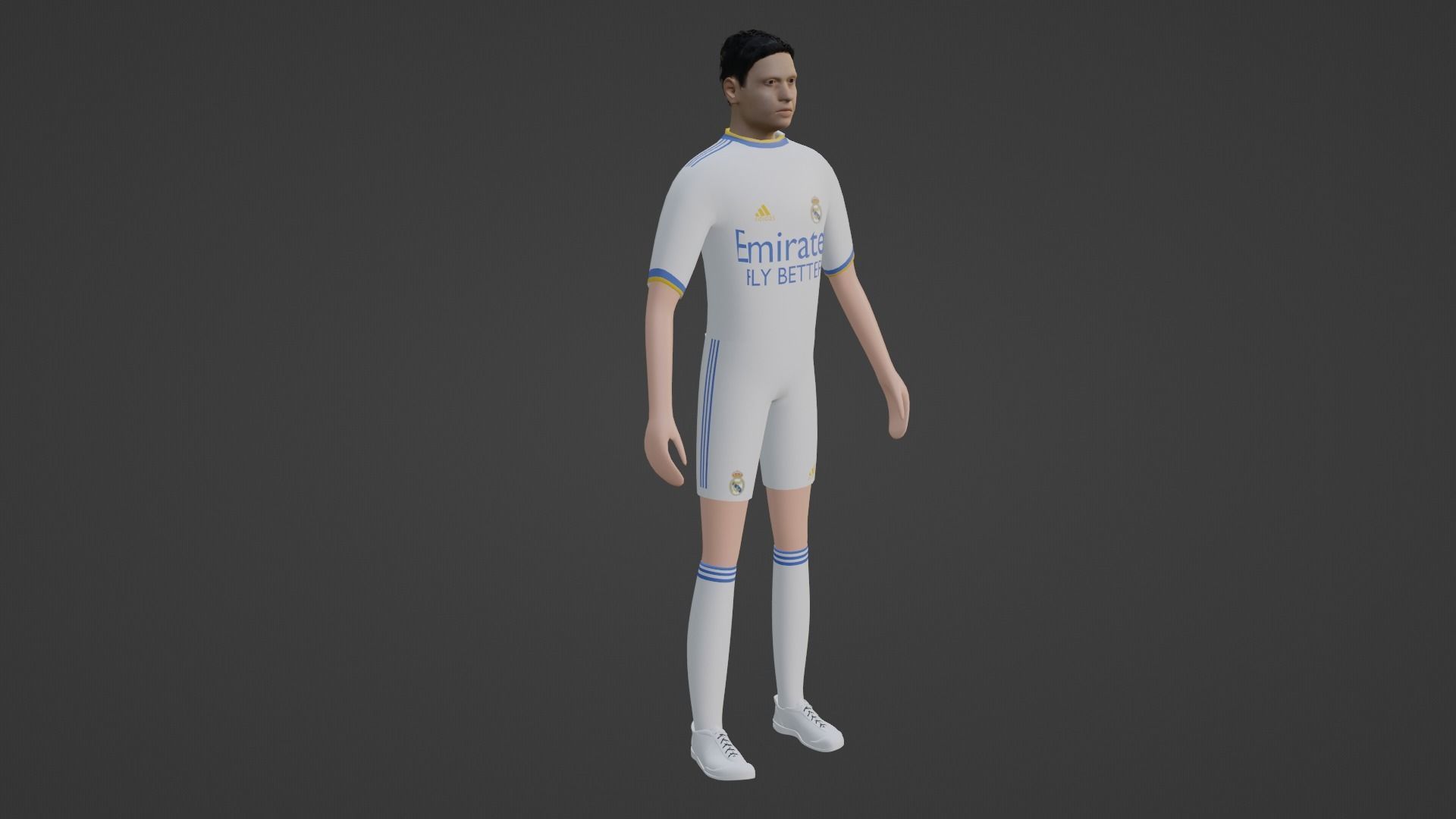 Soccer Player - Real Madrid Low-poly 3D model_5