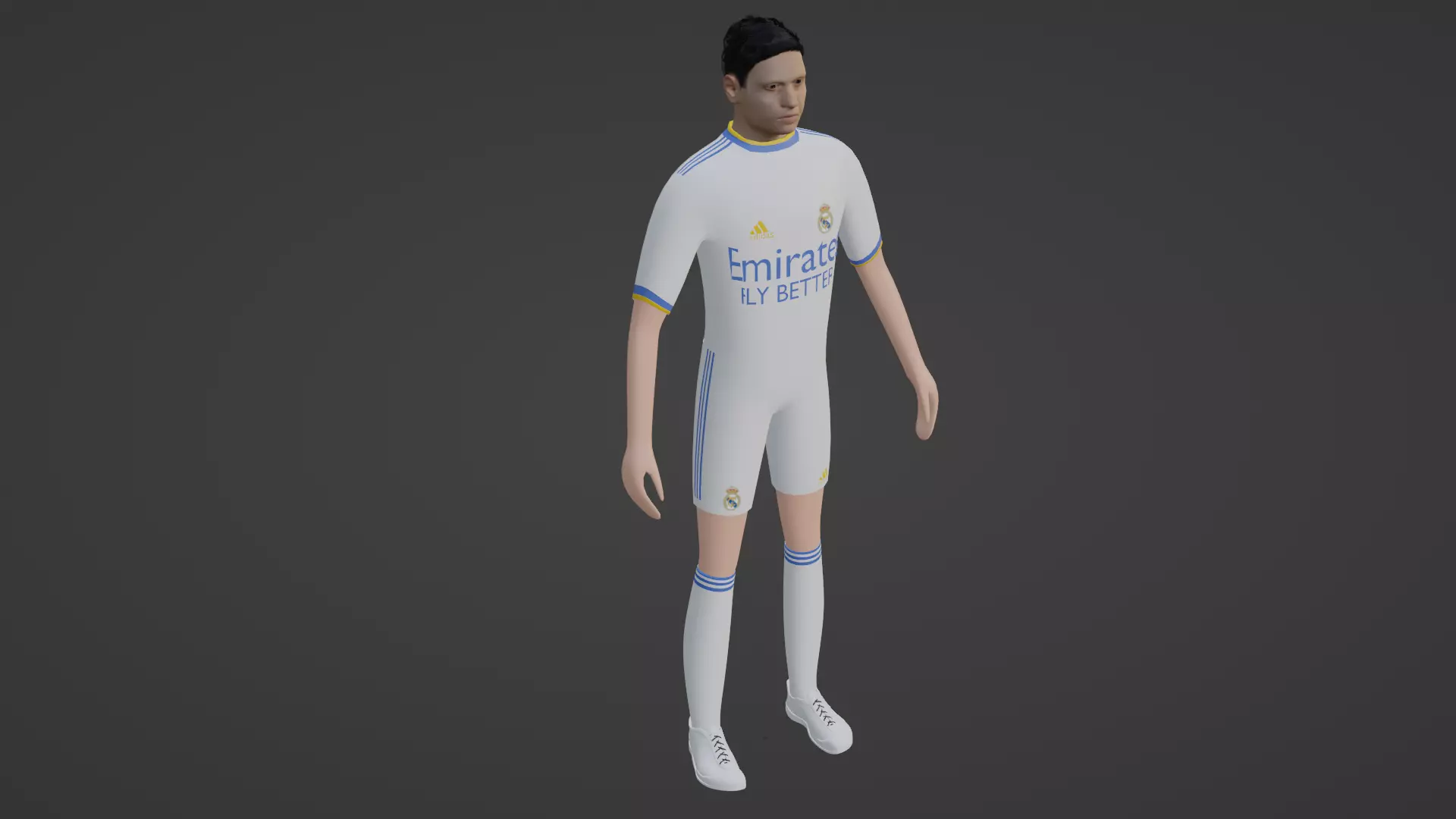 Soccer Player - Real Madrid Low-poly 3D model_0