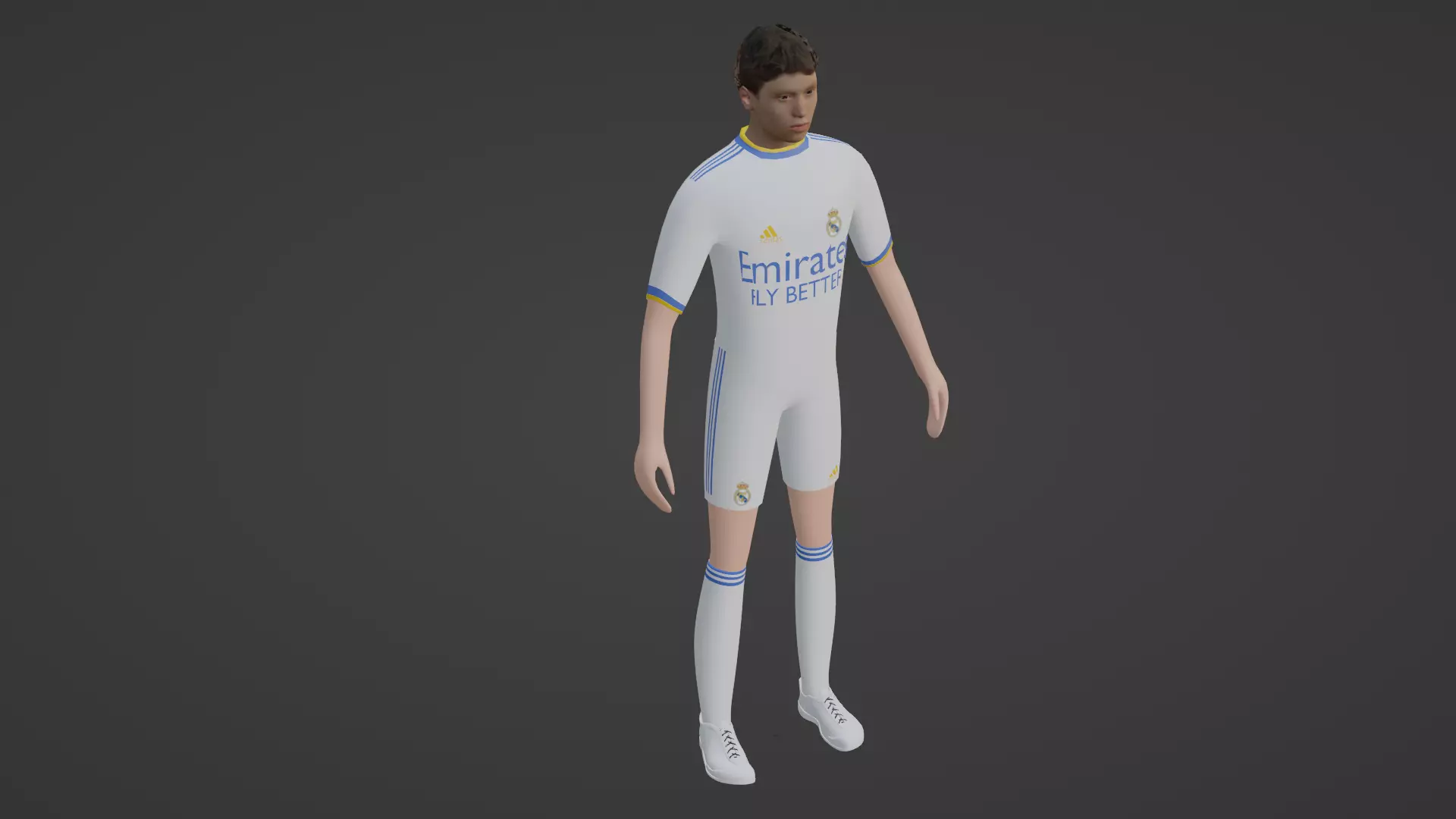 Soccer Player - Real Madrid Low-poly 3D model_0