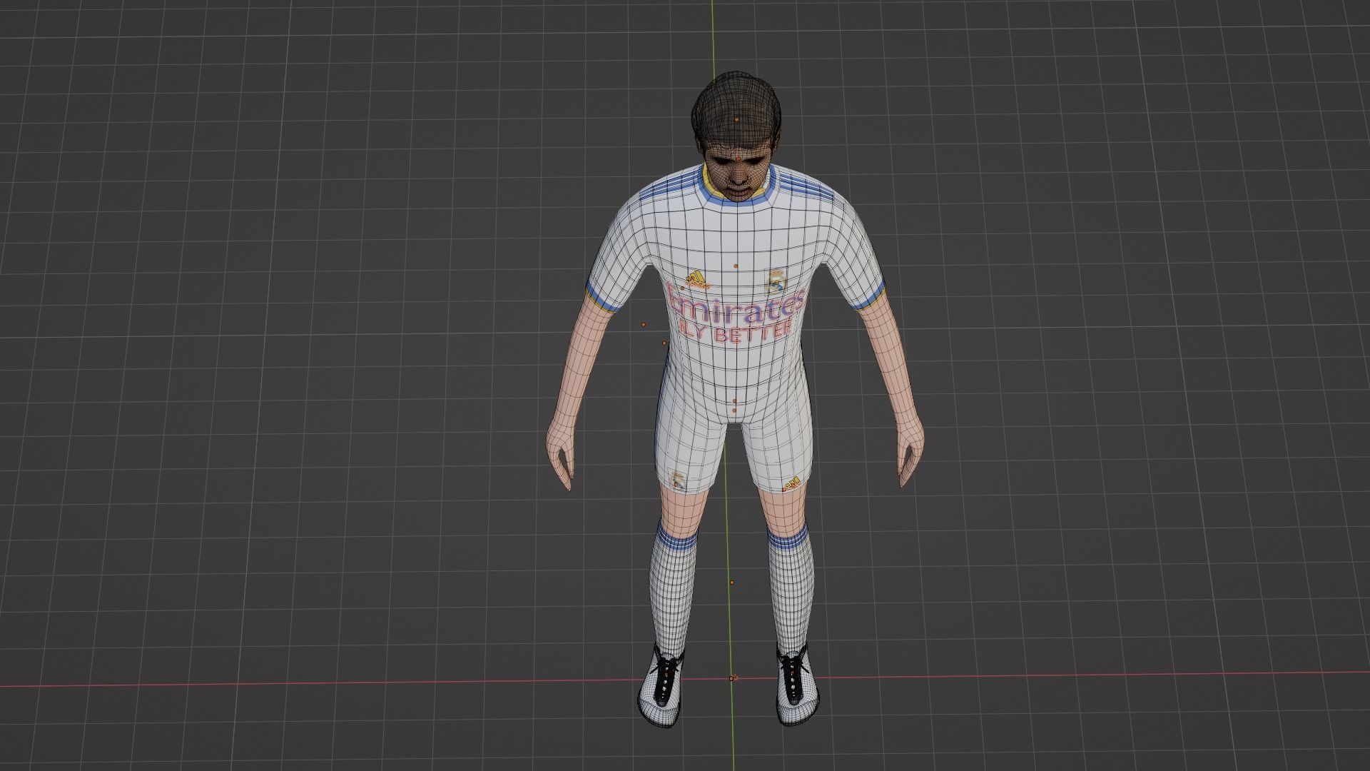 Soccer Player - Real Madrid Low-poly 3D model_7