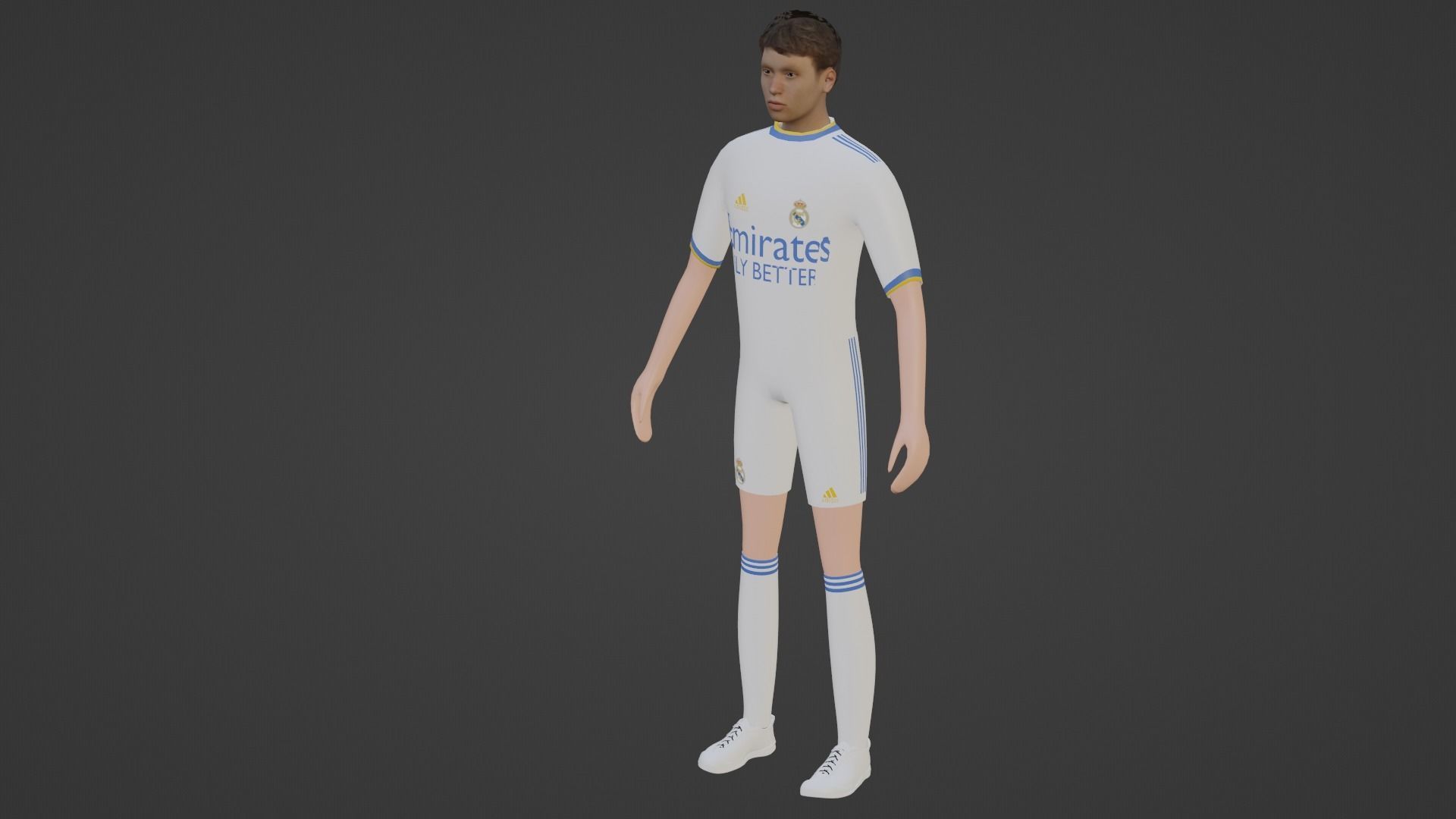 Soccer Player - Real Madrid Low-poly 3D model_3