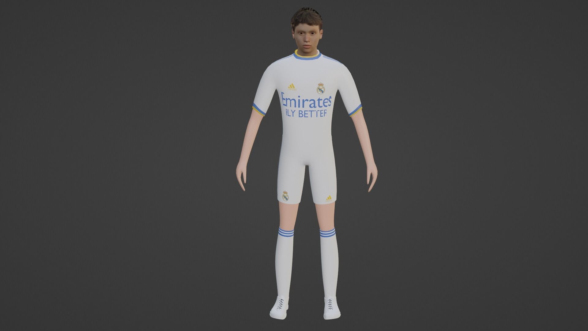Soccer Player - Real Madrid Low-poly 3D model_4