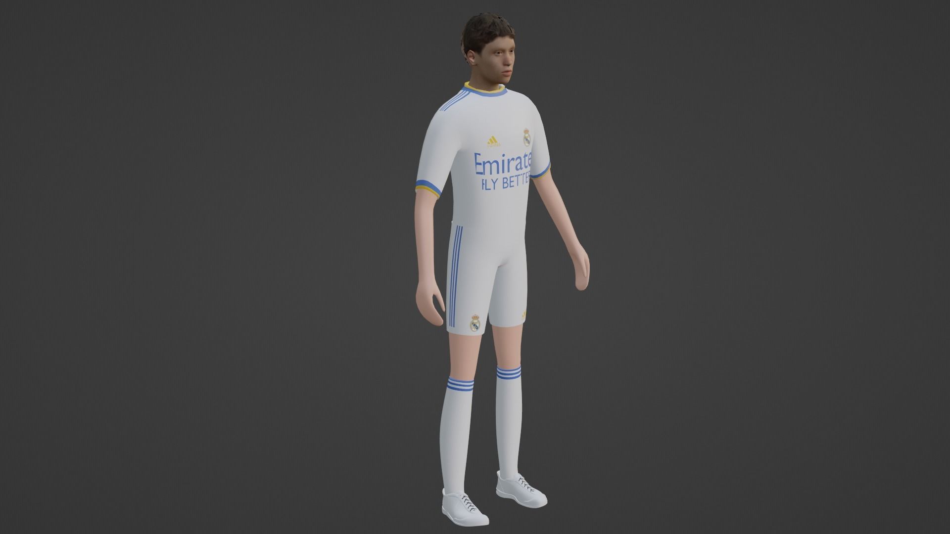 Soccer Player - Real Madrid Low-poly 3D model_5