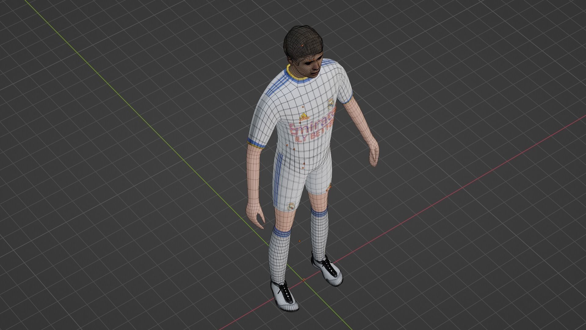 Soccer Player - Real Madrid Low-poly 3D model_6