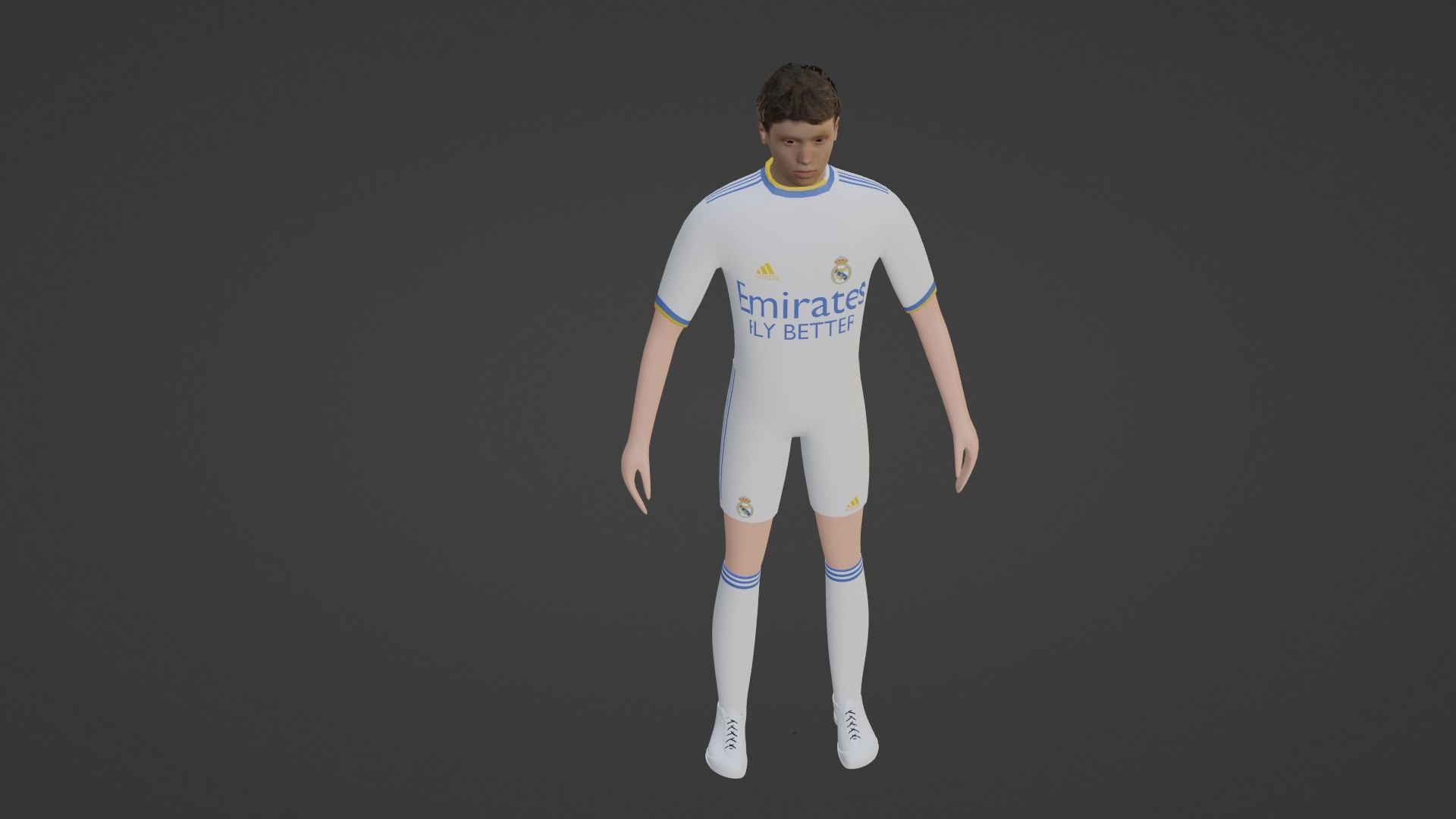 Soccer Player - Real Madrid Low-poly 3D model_1