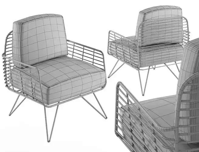 Armchair Modern with metal 