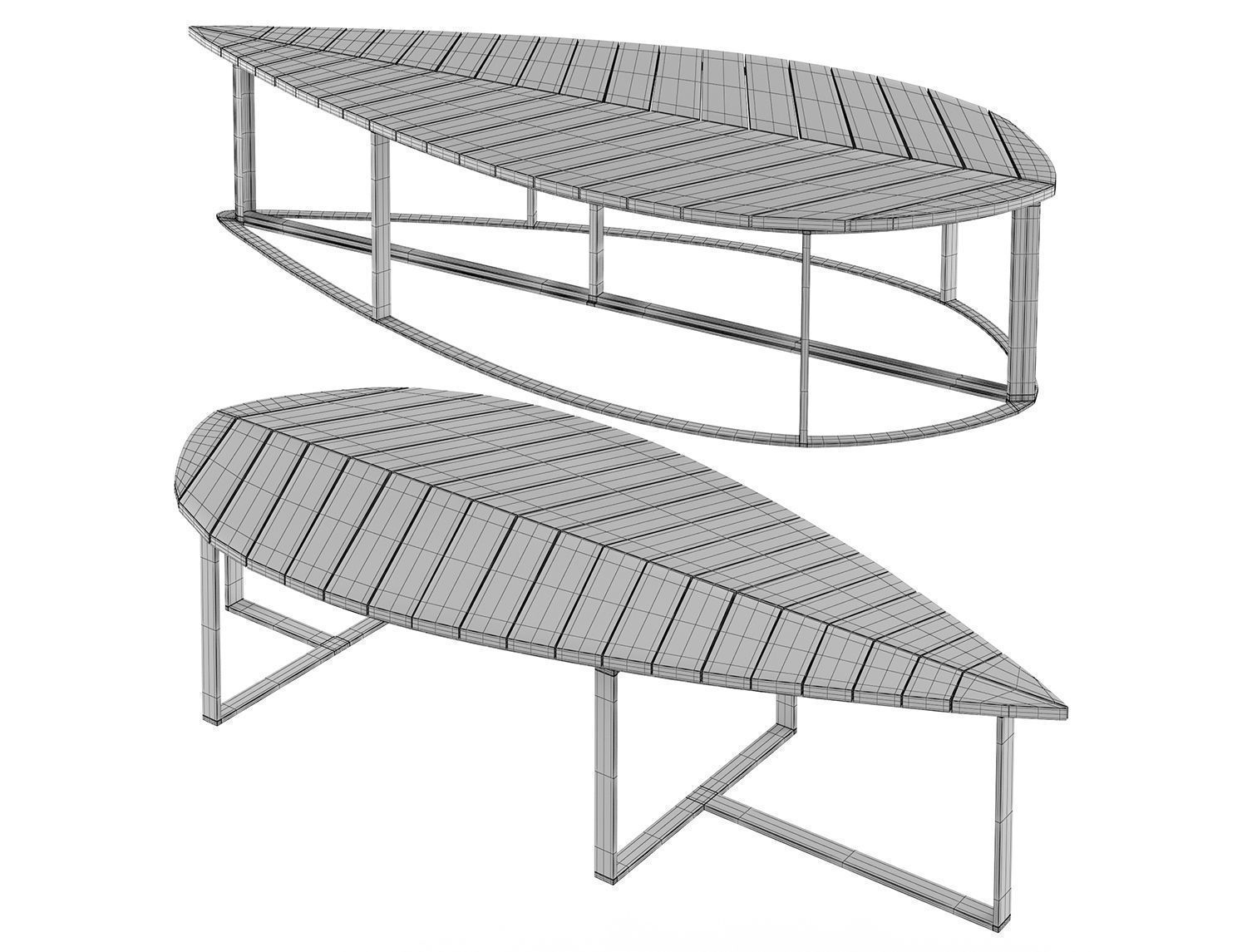 Leaf Bench 3D model_3