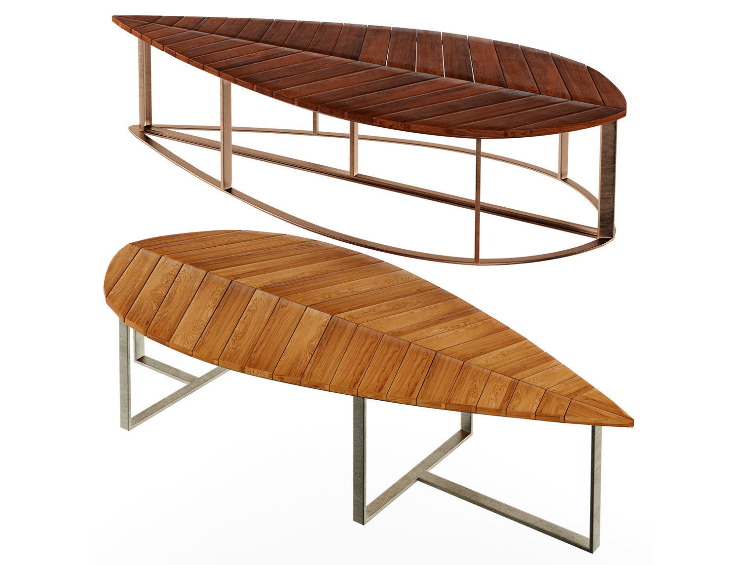 Leaf Bench 3D model_4