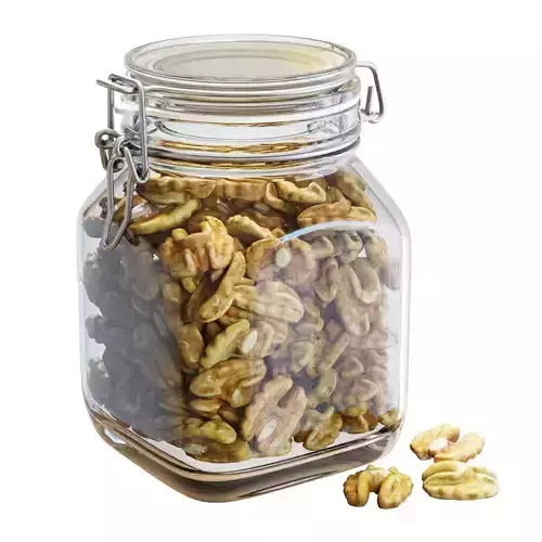 Food Set 14 - Fido Jar with Walnuts 3D model