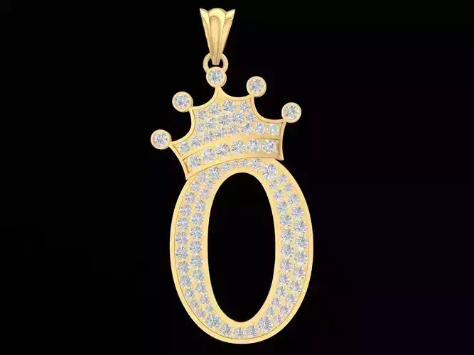 luxury diamond letter O crown pendant 3181