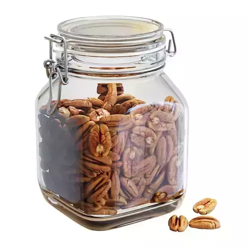 Food Set 15 - Fido Jar with Pecans 3D model