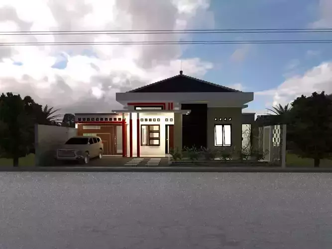 modern japan house 3D print model