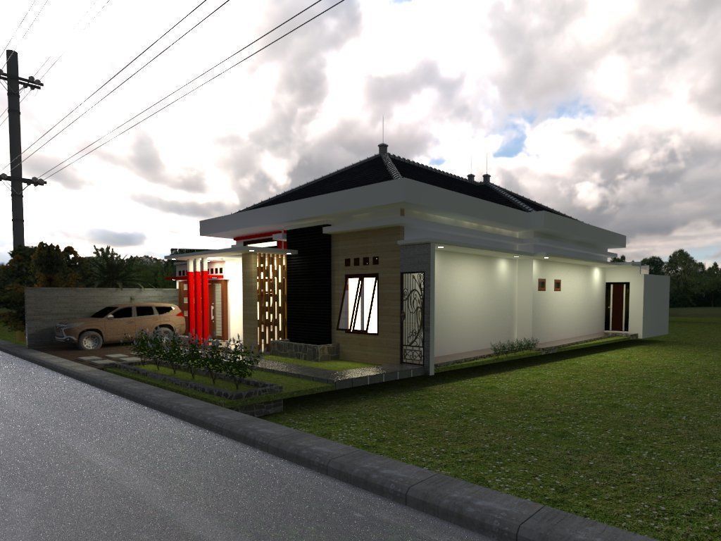 modern japan house 3D print model_4