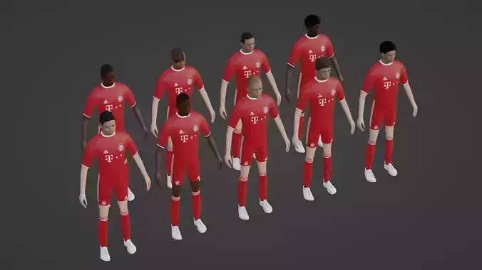 Bayern Team Low-poly 3D model