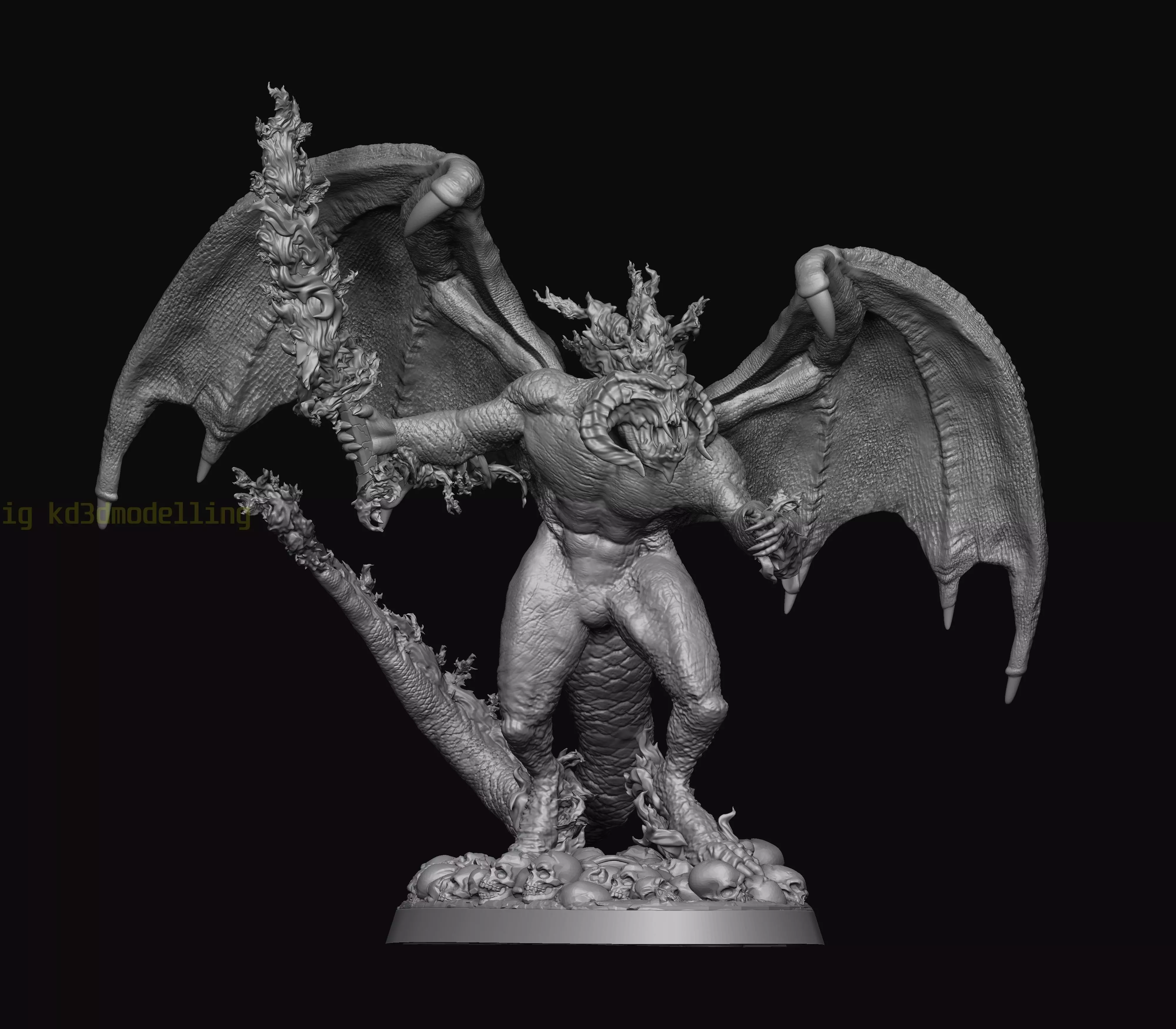 Balrog Hell Fire 3D print model_0