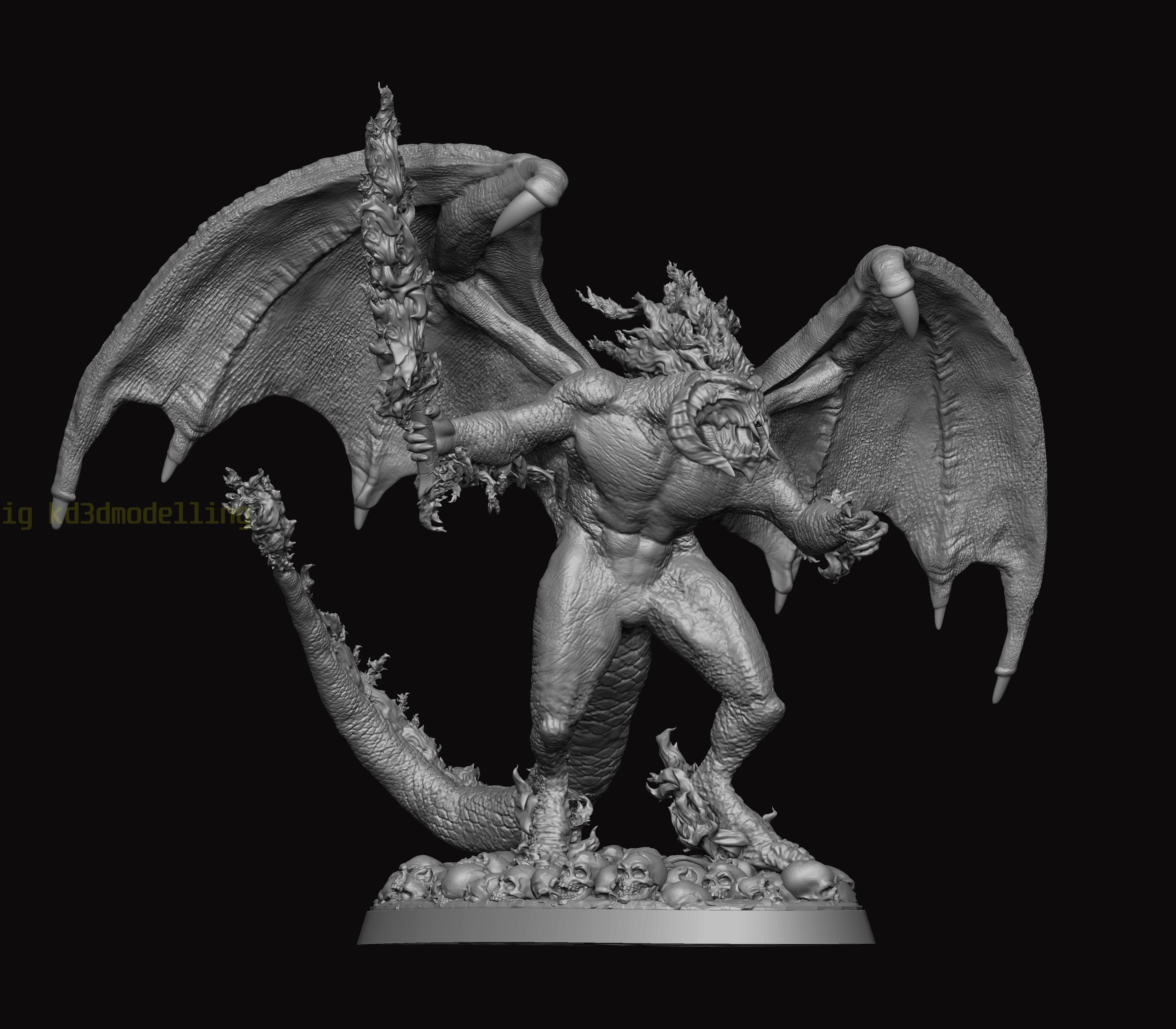 Balrog Hell Fire 3D print model_3