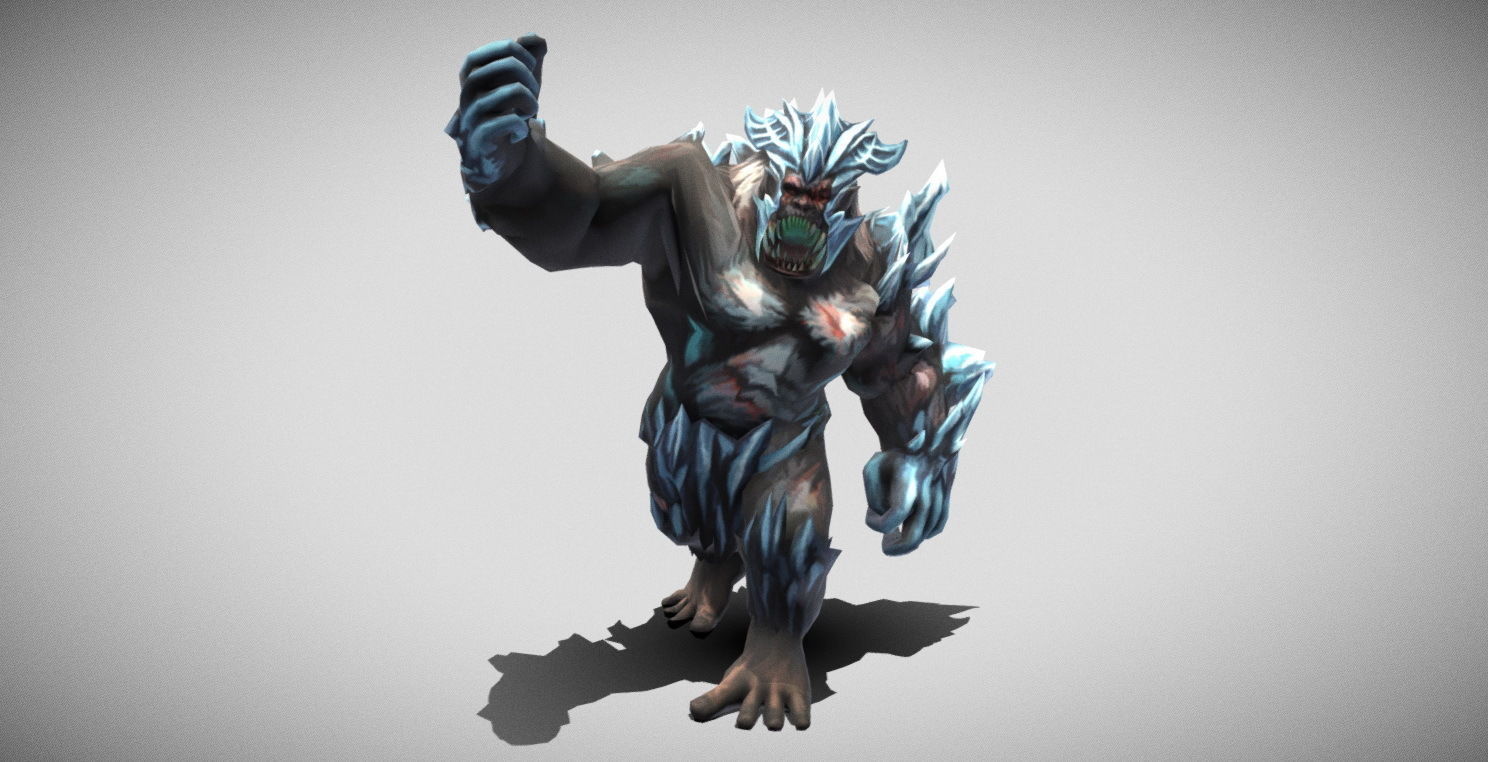 Dungeon Fantasy Monster - Beast of Ice Low-poly 3D model_15