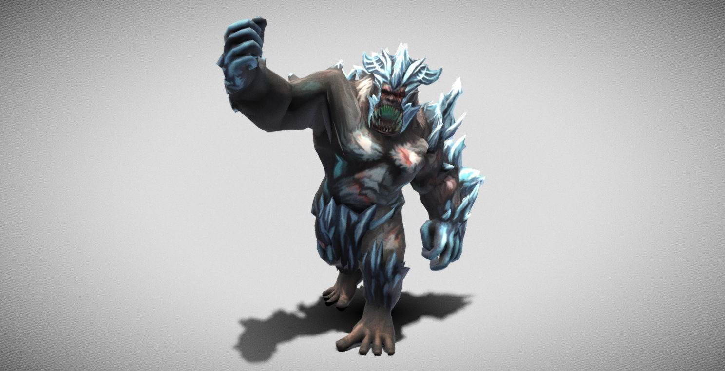 Dungeon Fantasy Monster - Beast of Ice Low-poly 3D model_14