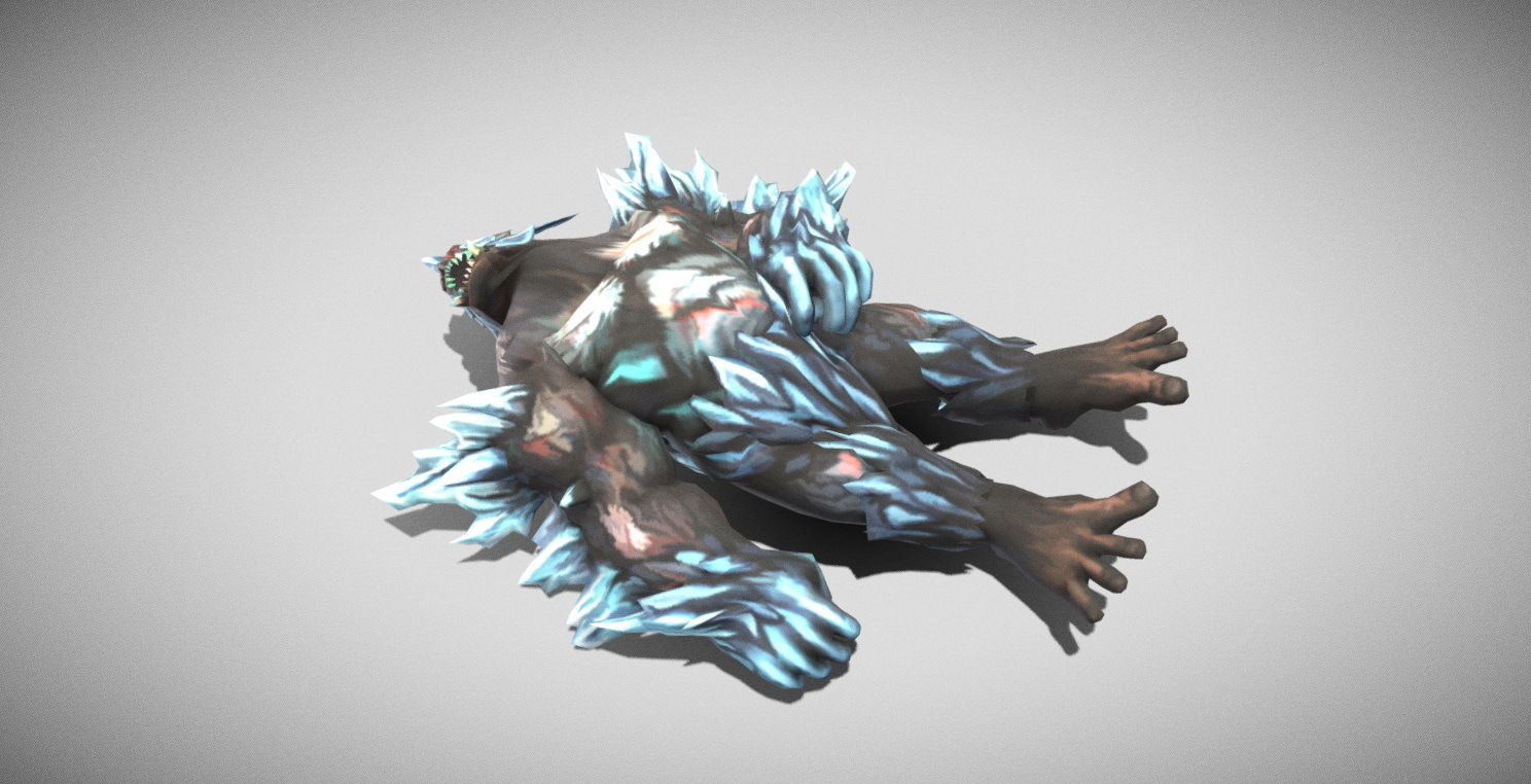 Dungeon Fantasy Monster - Beast of Ice Low-poly 3D model_20