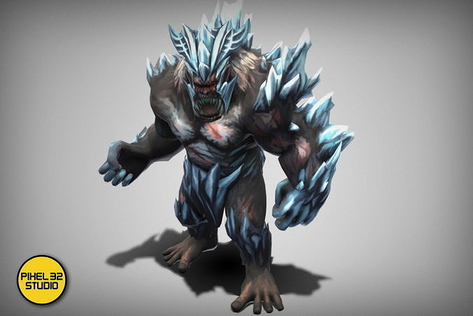 Dungeon Fantasy Monster - Beast of Ice Low-poly 3D model