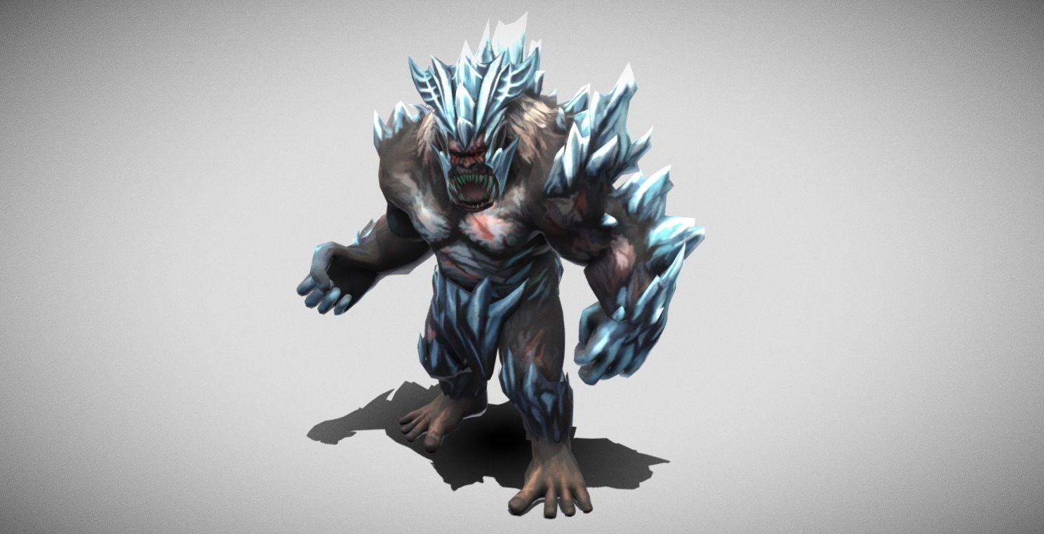 Dungeon Fantasy Monster - Beast of Ice Low-poly 3D model_3