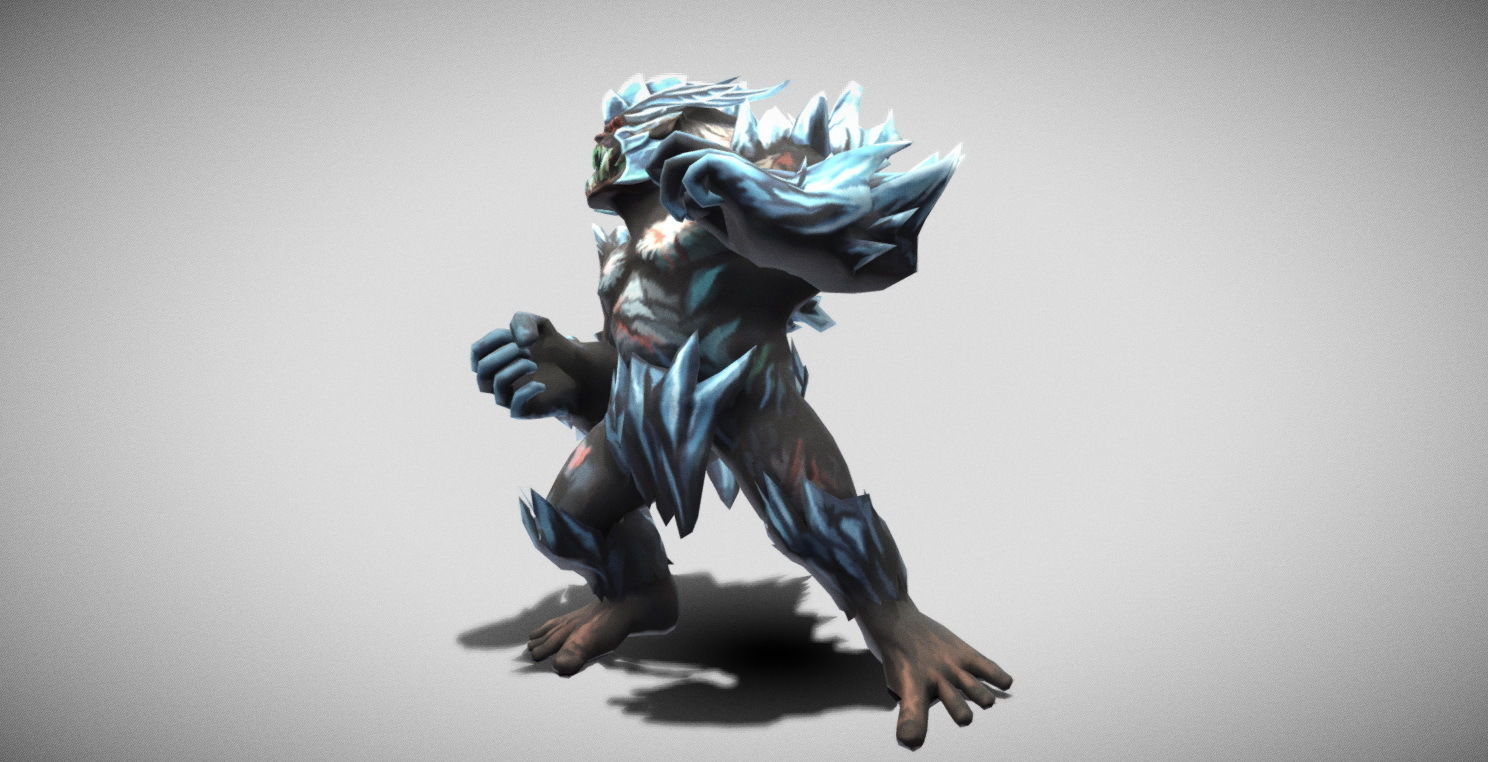 Dungeon Fantasy Monster - Beast of Ice Low-poly 3D model_18