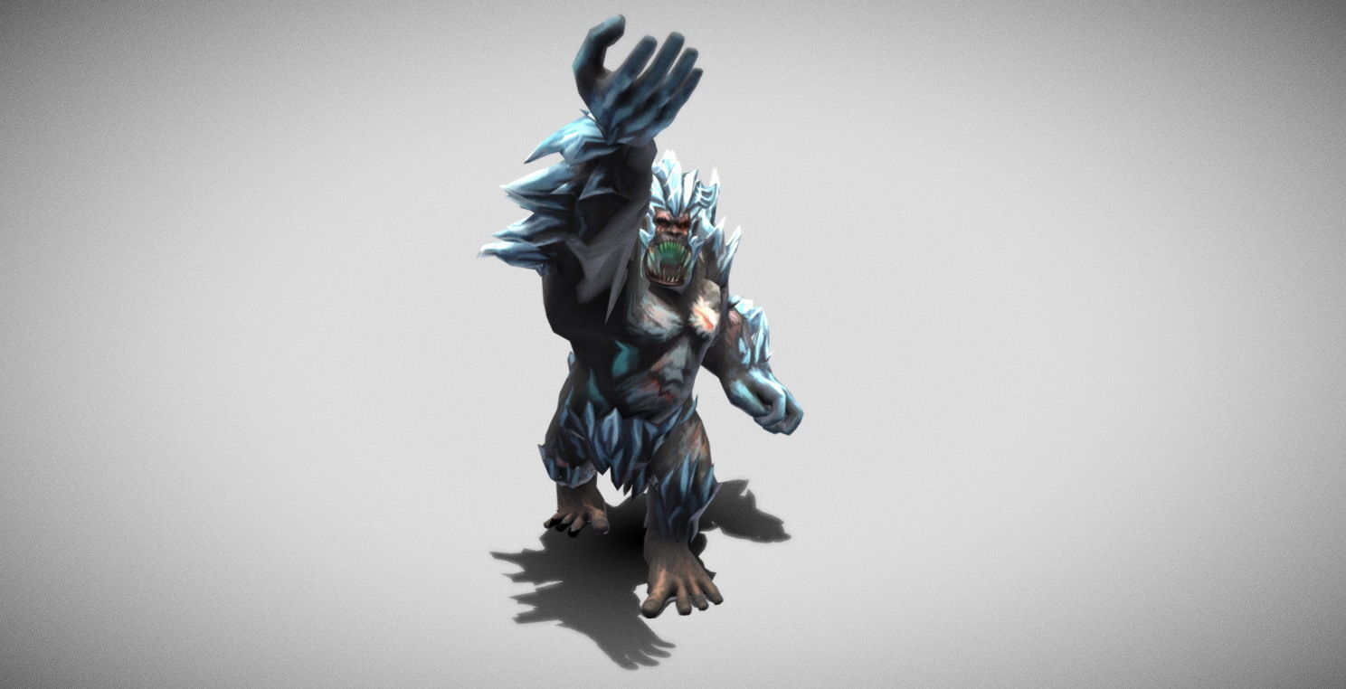 Dungeon Fantasy Monster - Beast of Ice Low-poly 3D model_17