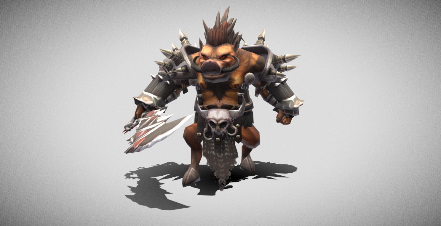 Dungeon Fantasy Monster - General Orc Low-poly 3D model_3