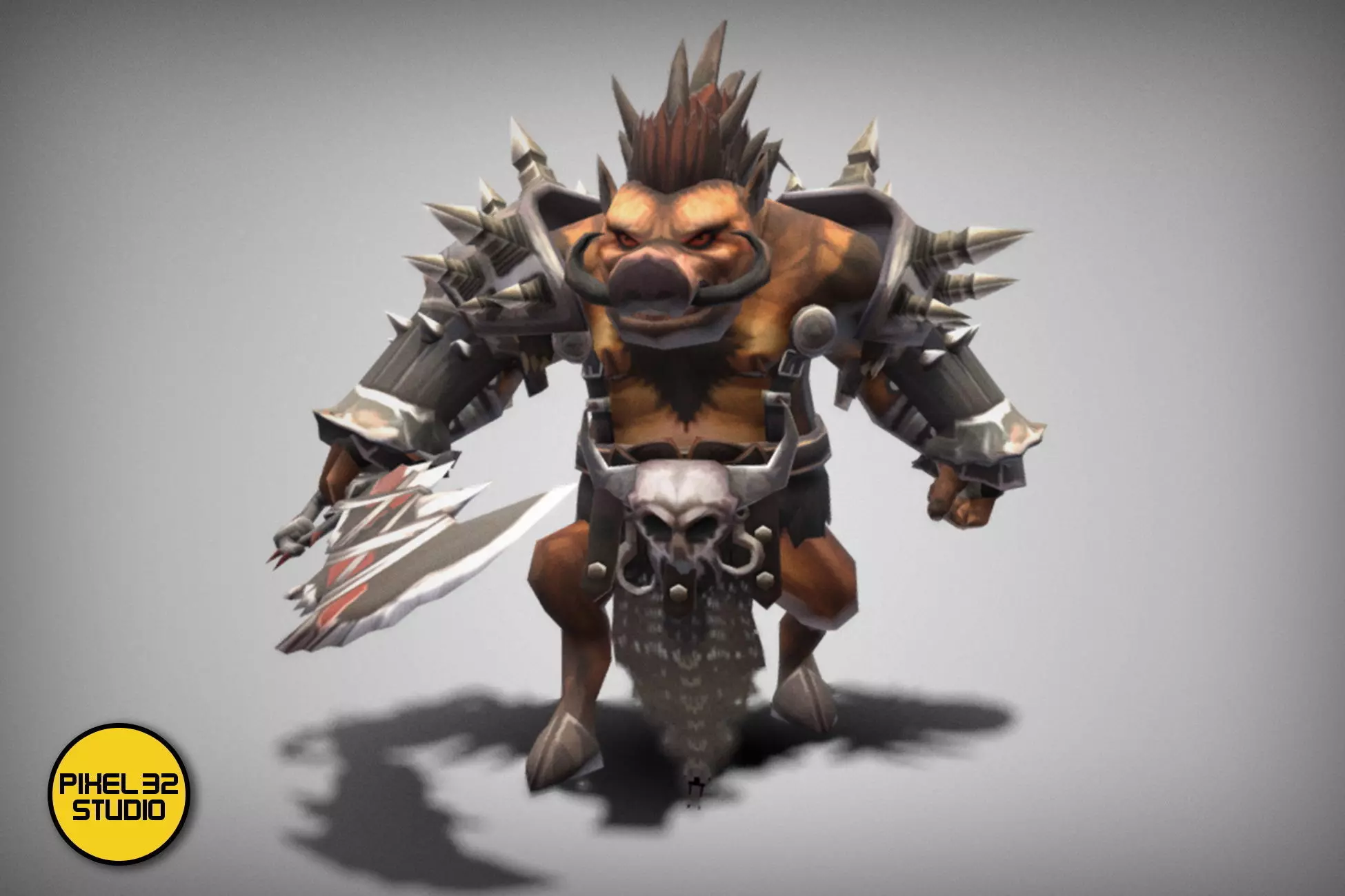 Dungeon Fantasy Monster - General Orc Low-poly 3D model_0