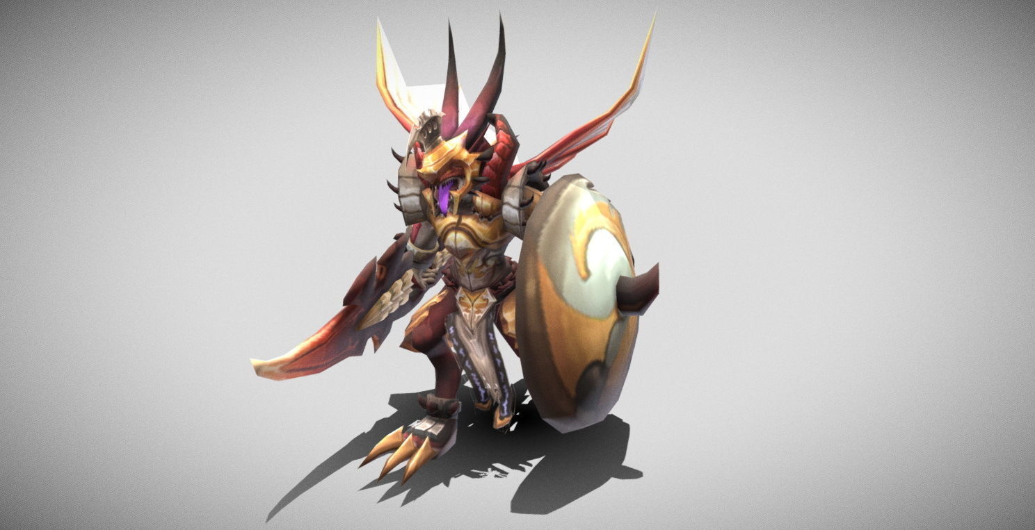 Dungeon Fantasy Monster - Noble Lizard Warrior 2 Low-poly 3D model_4