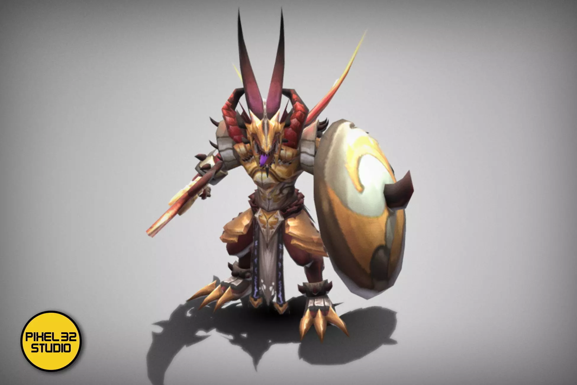 Dungeon Fantasy Monster - Noble Lizard Warrior 2 Low-poly 3D model_0
