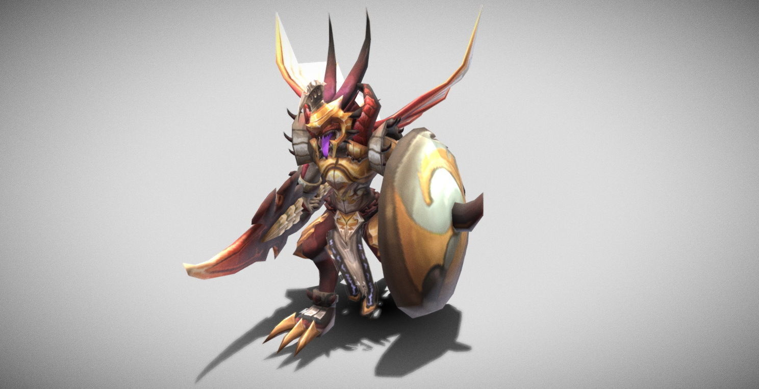 Dungeon Fantasy Monster - Noble Lizard Warrior 2 Low-poly 3D model_5