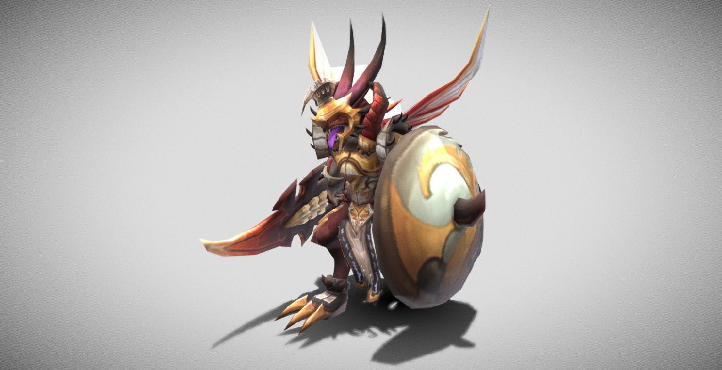 Dungeon Fantasy Monster - Noble Lizard Warrior 2 Low-poly 3D model_13