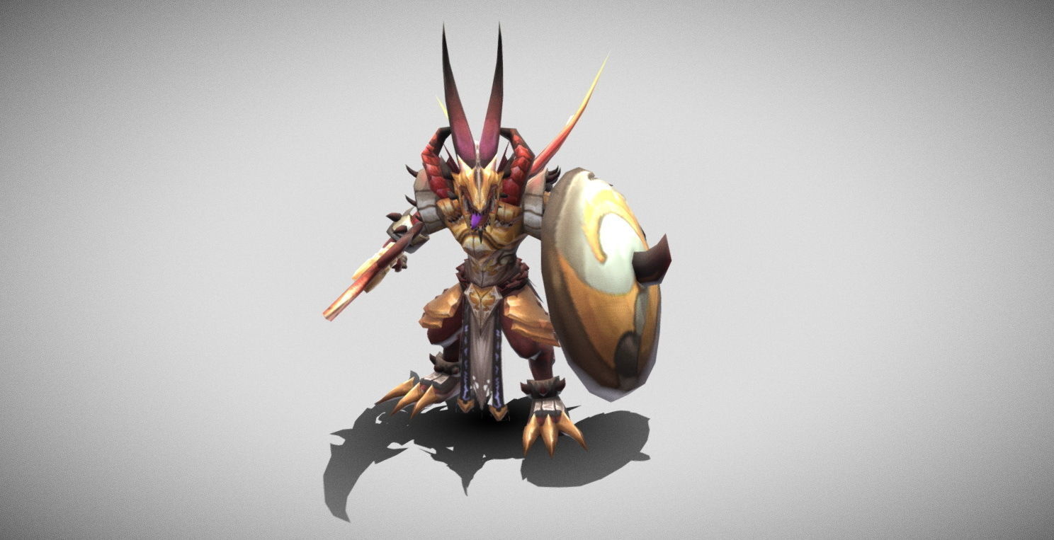 Dungeon Fantasy Monster - Noble Lizard Warrior 2 Low-poly 3D model_3