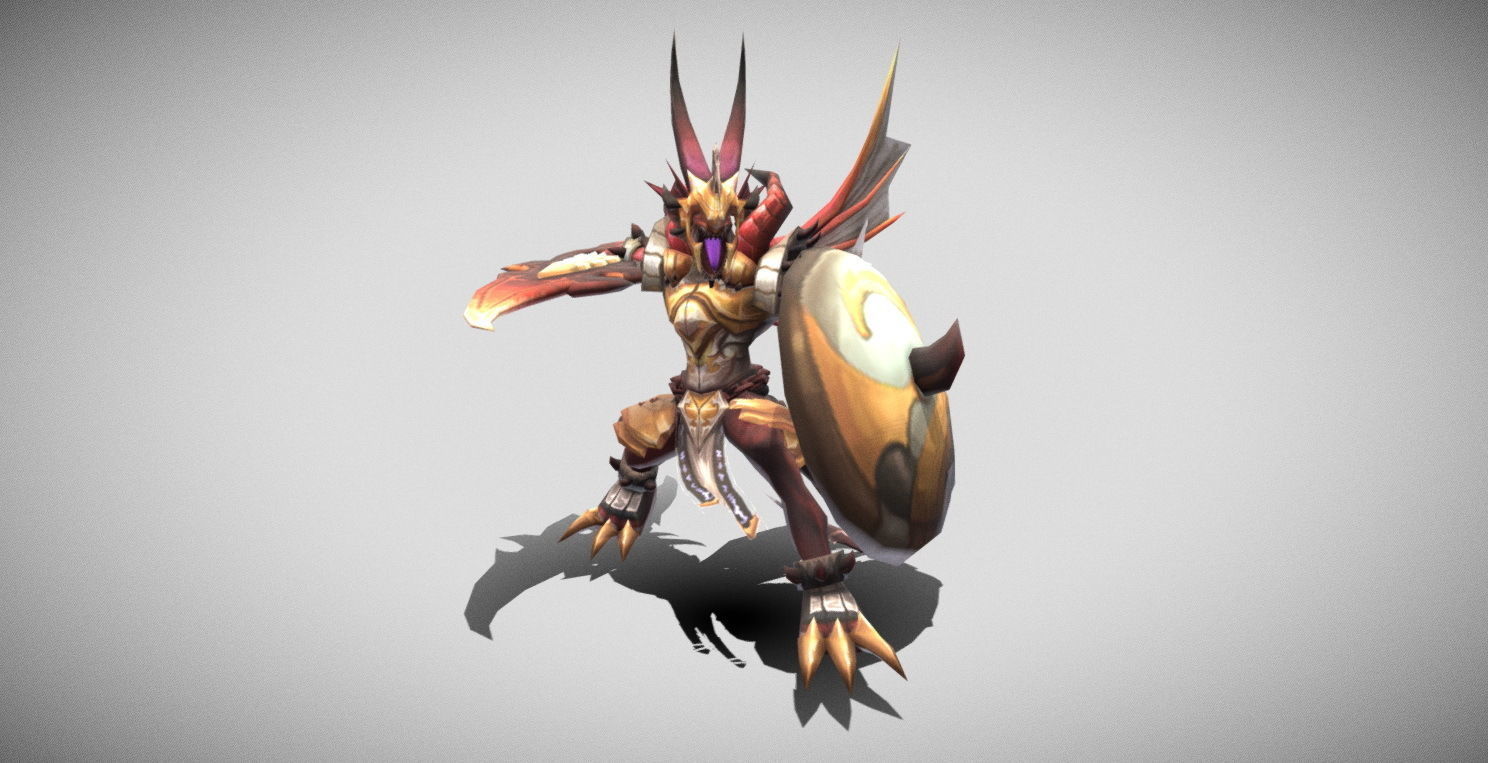 Dungeon Fantasy Monster - Noble Lizard Warrior 2 Low-poly 3D model_20