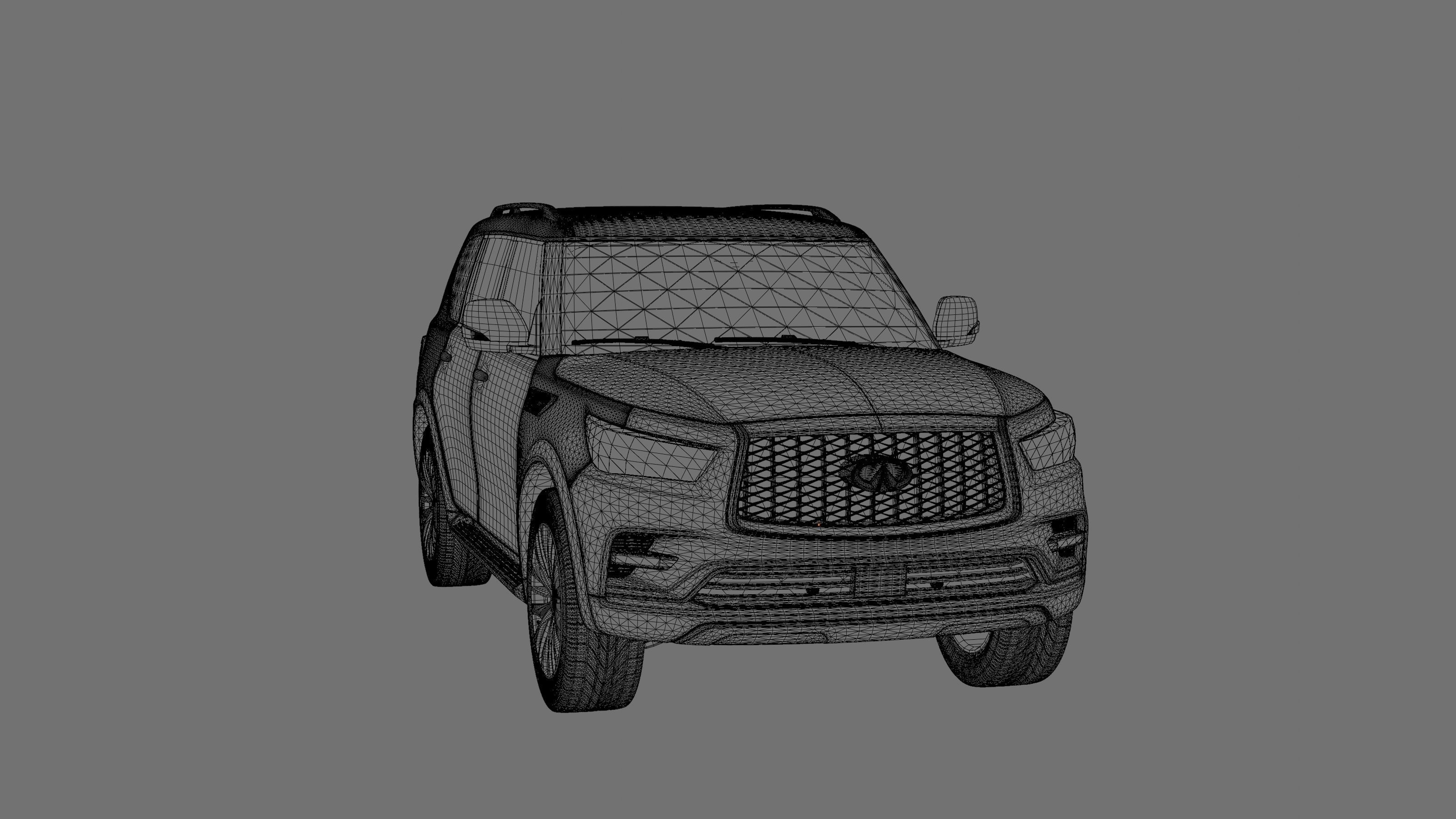 Infiniti QX80 2018 Low-poly 3D model_1
