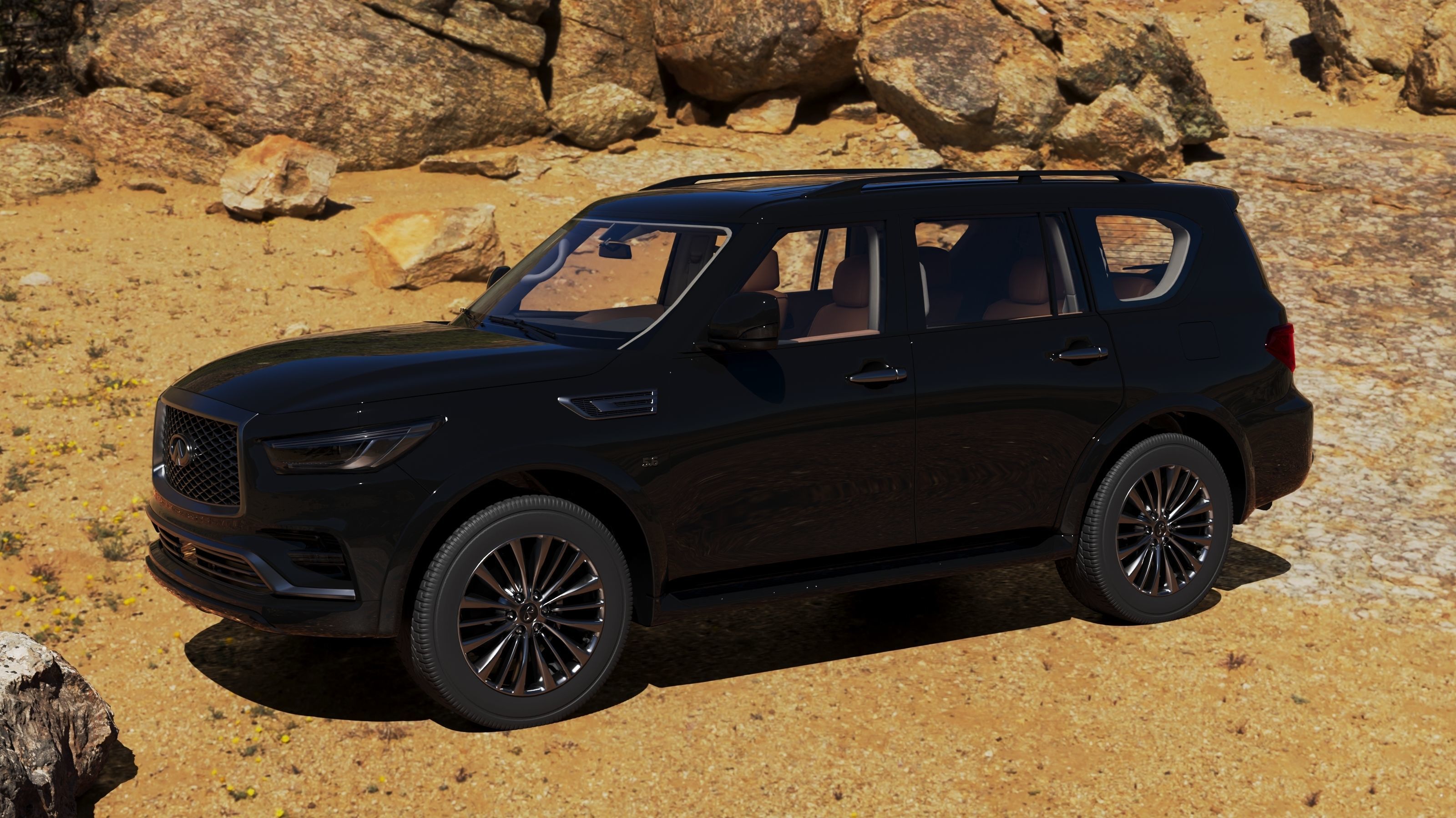 Infiniti QX80 2018 Low-poly 3D model_2